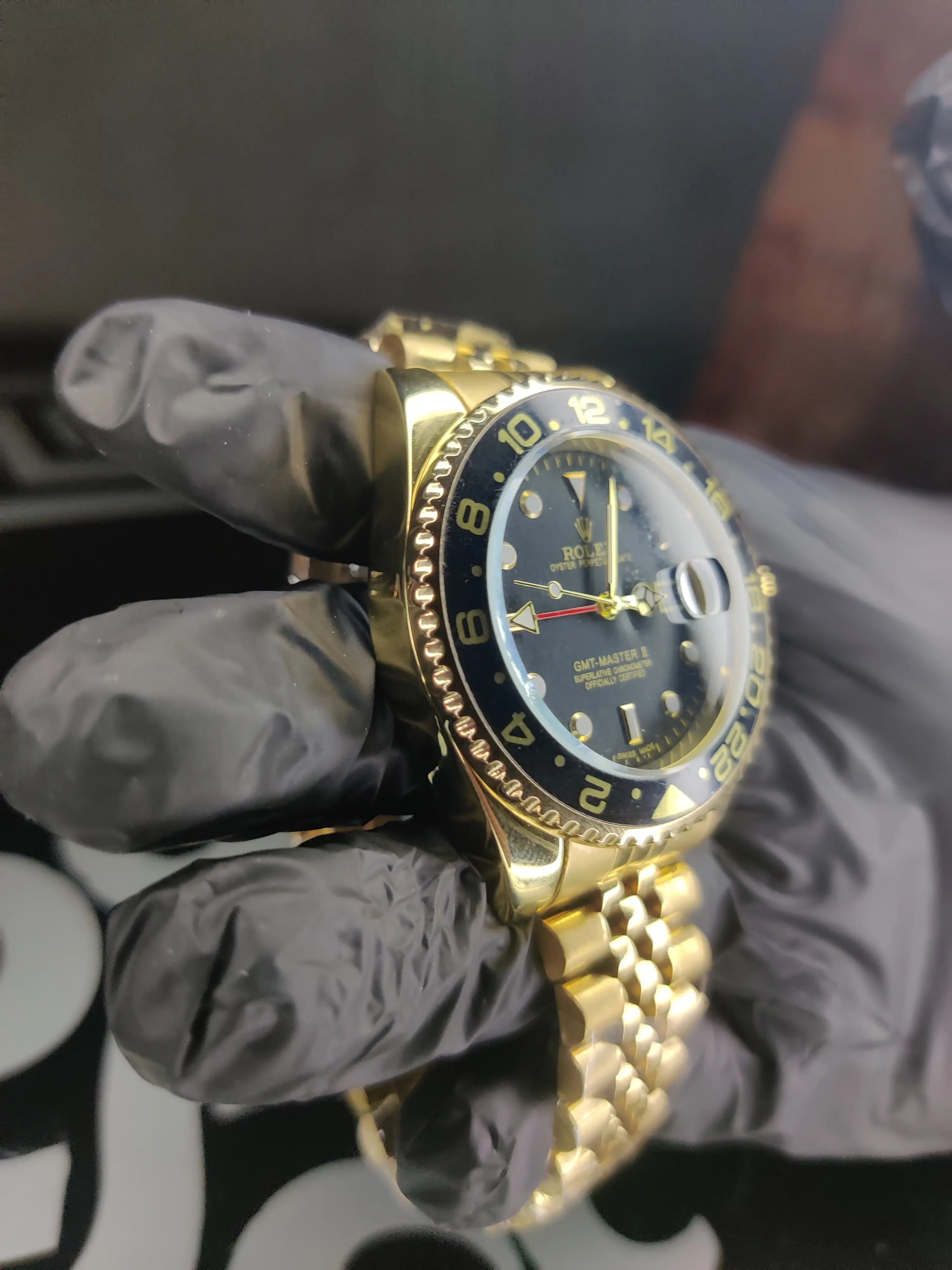 RLX GMT master premium edition black dial Golden body