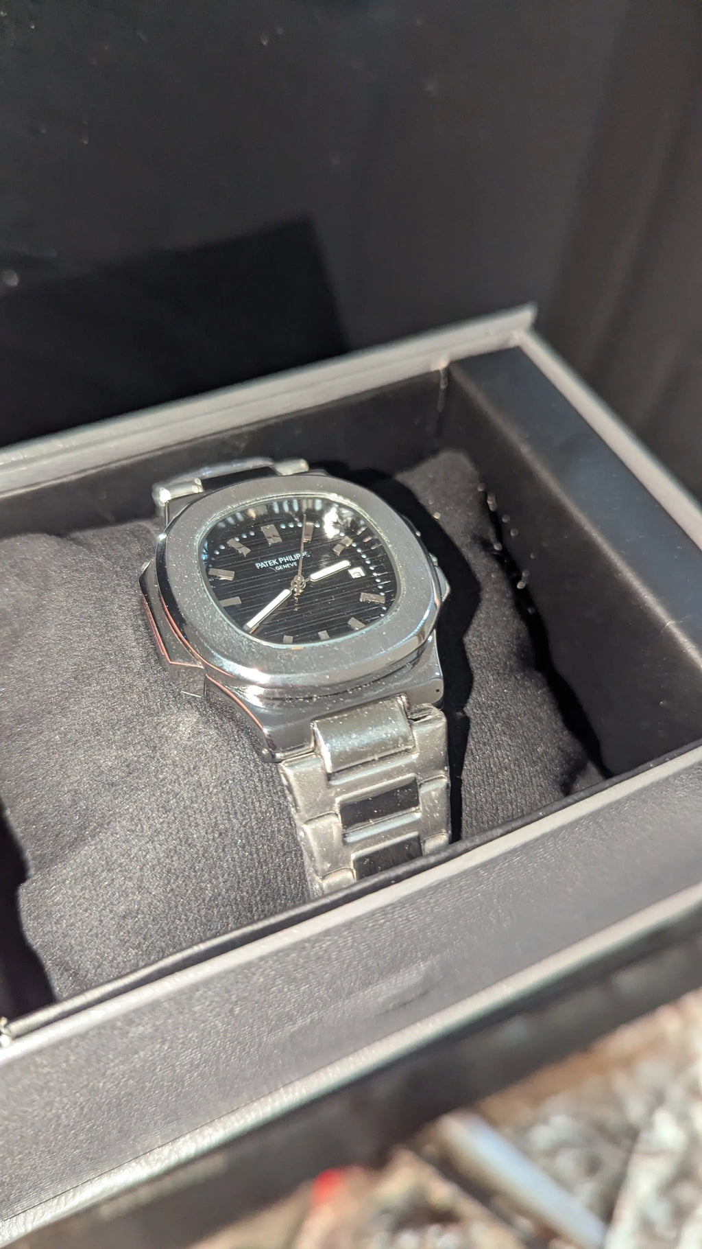 PTK Phillip premium edition black dial with glossy silver body