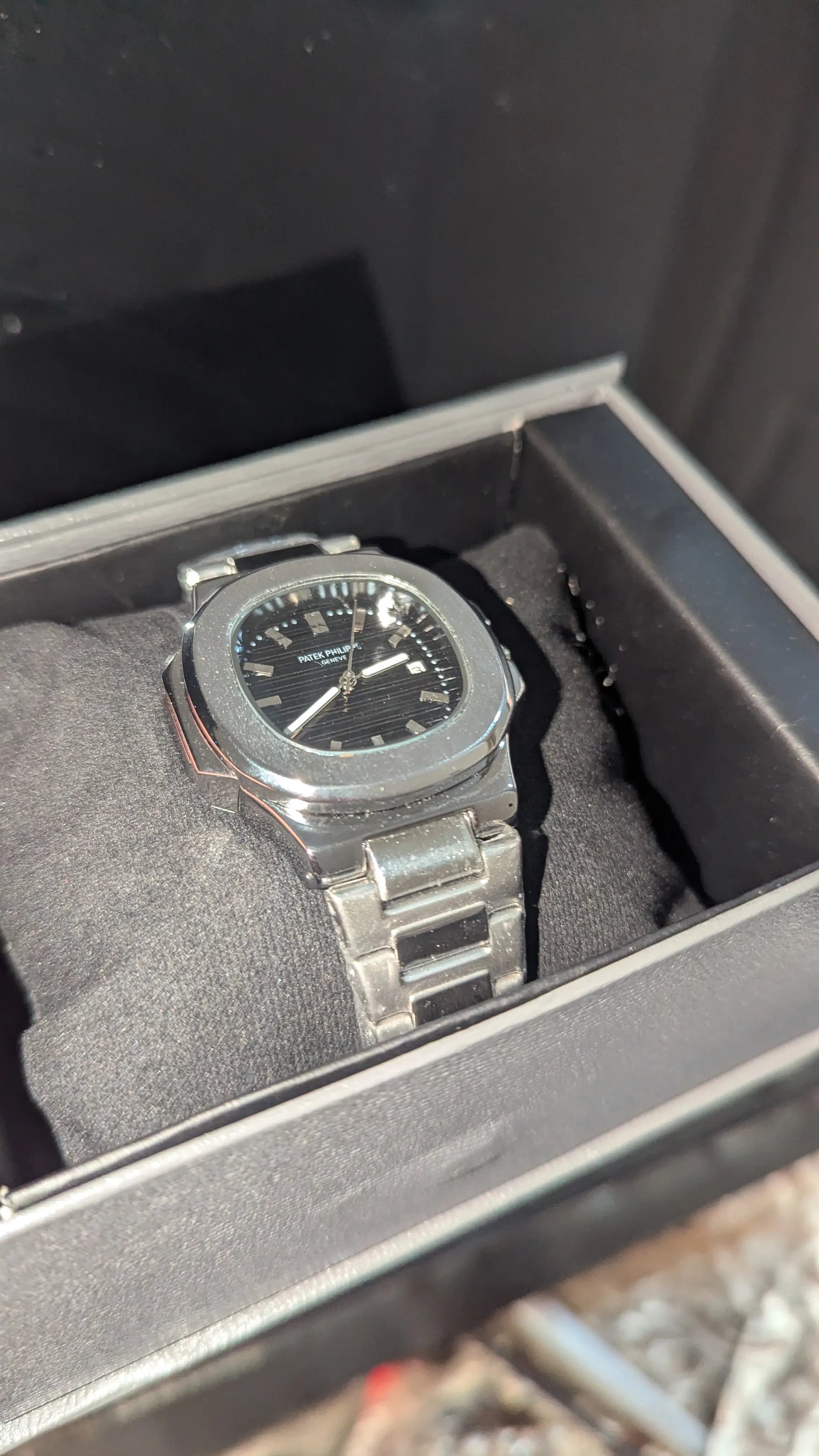 PTK Phillip premium edition black dial with glossy silver body