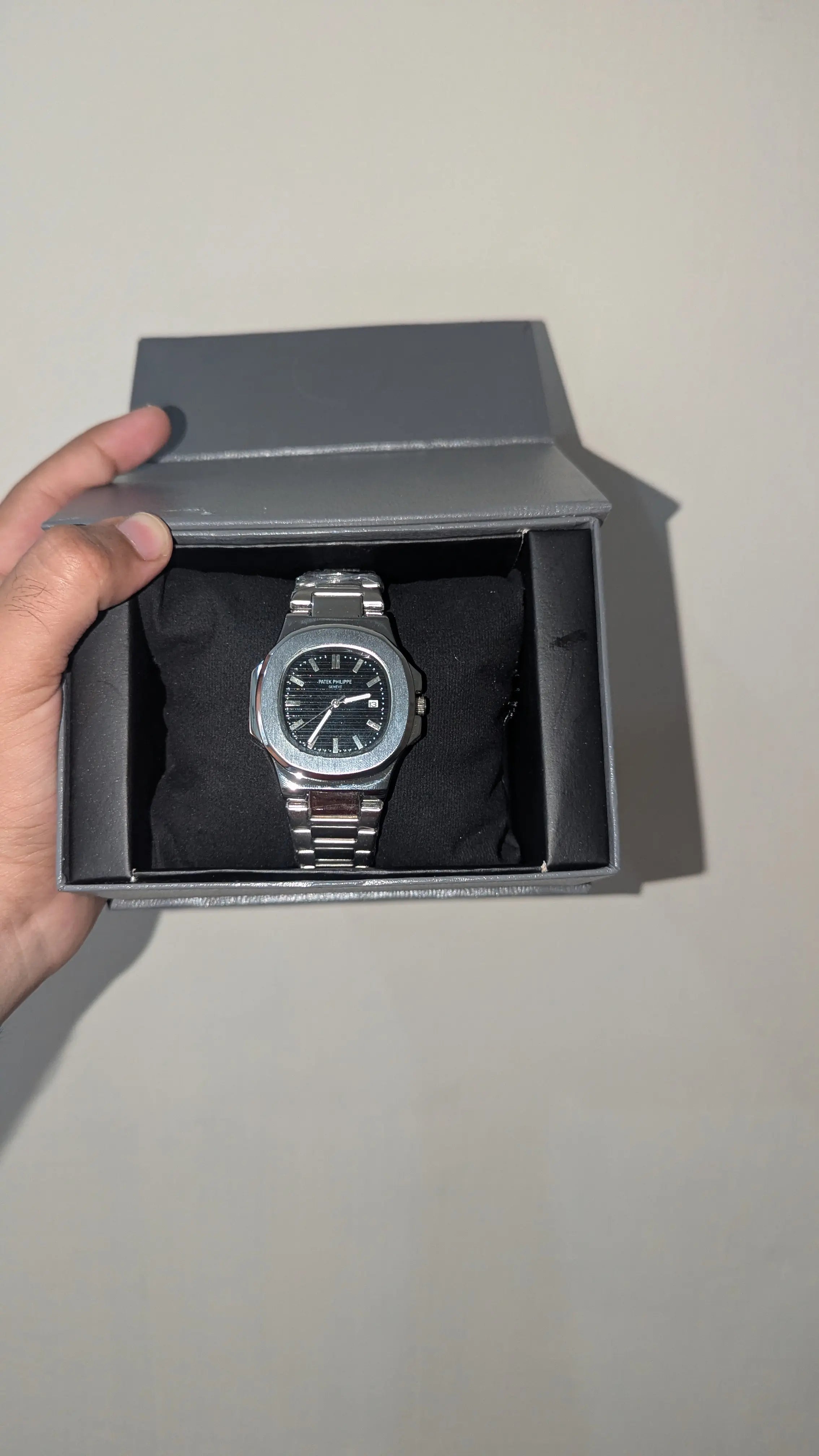 PTK Phillip premium edition black dial with glossy silver body